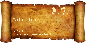 Major Tea névjegykártya